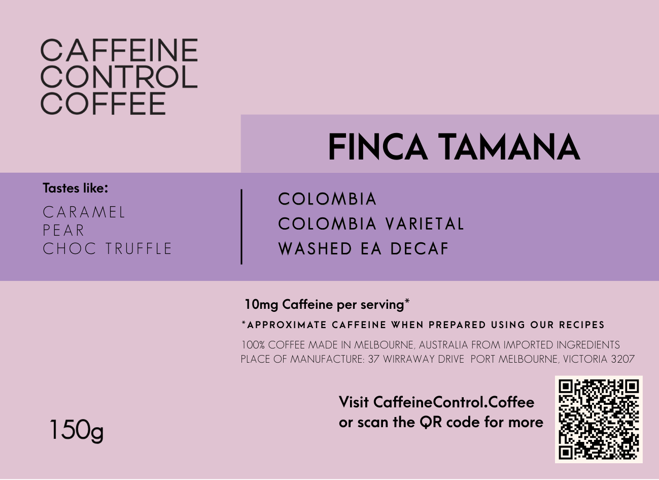 Single Origin - Colombia Finca Tamana EA Decaf
