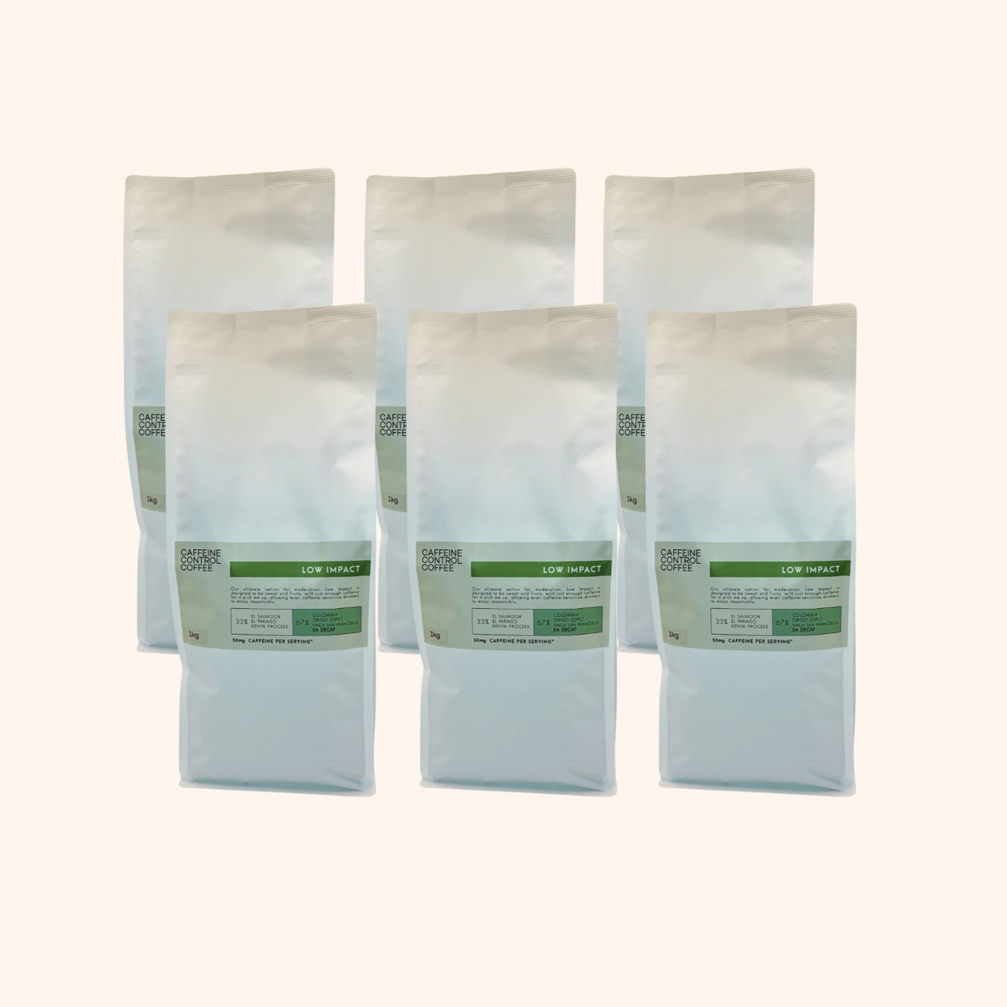 6-1kg bags of Low Impact blend