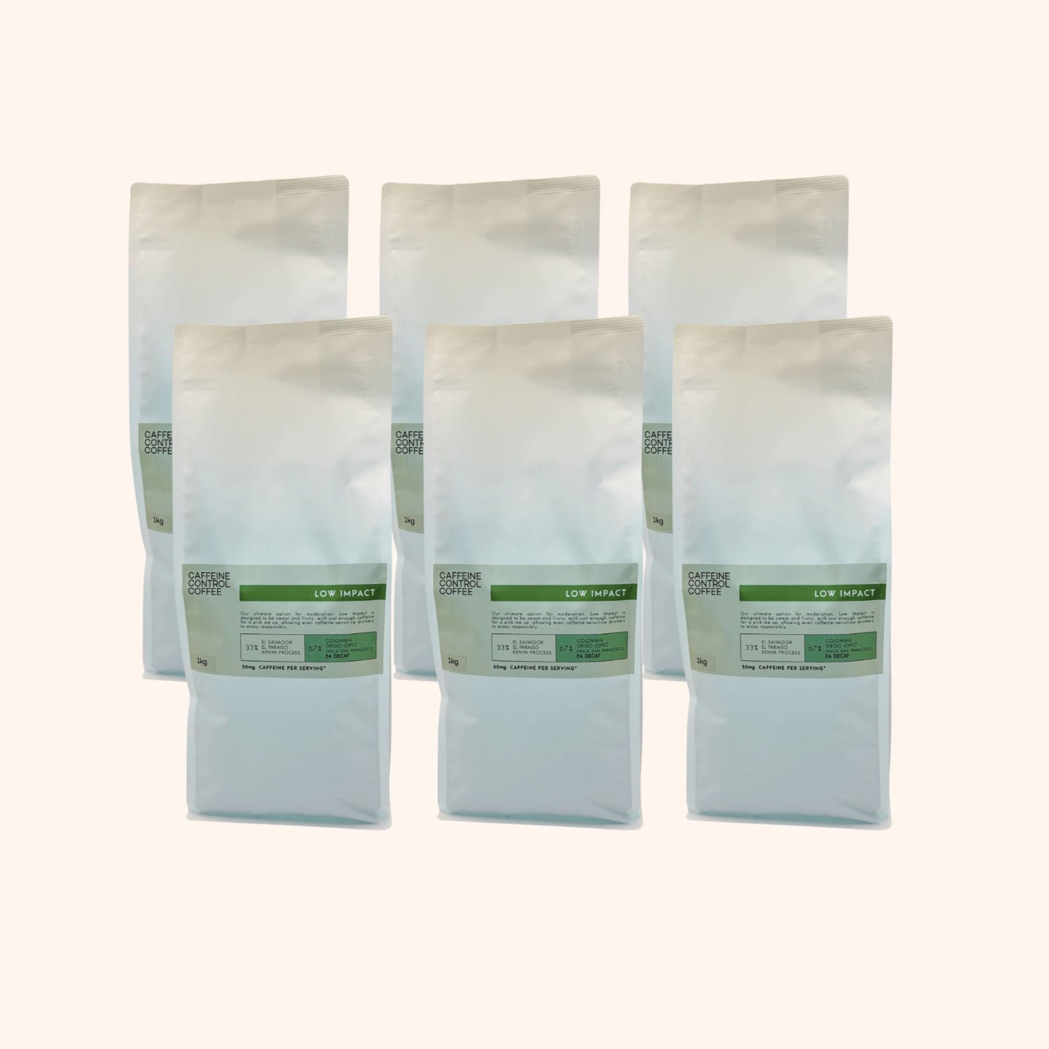 6-1kg bags of Low Impact blend
