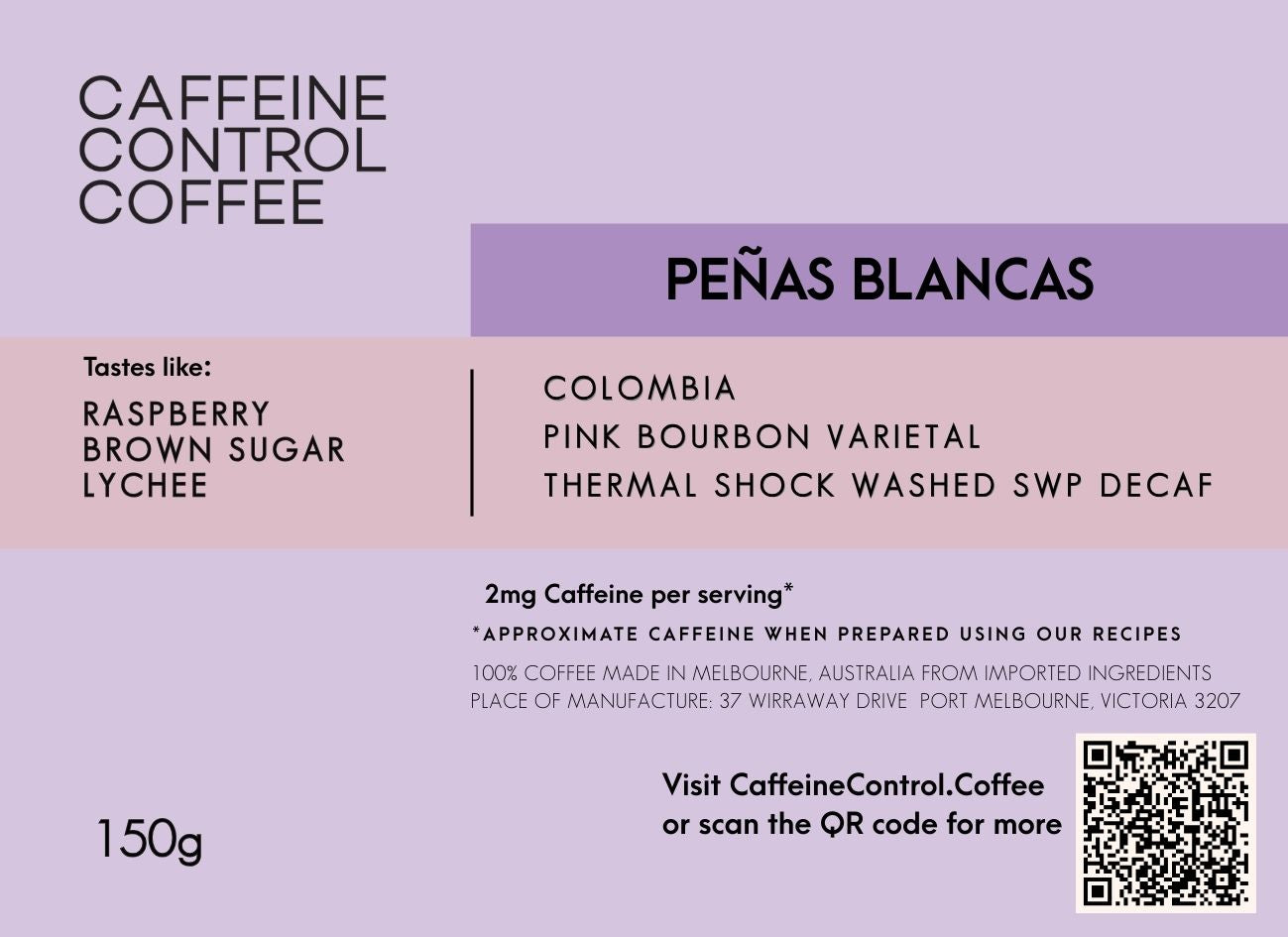 Single Origin - Colombia Peñas Blancas Pink Bourbon Decaf