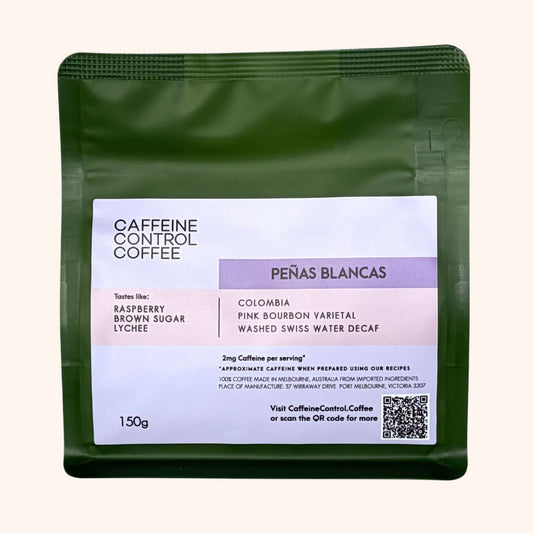 Caffeine Control Coffee package of Penas Blancas Decaf Pink Bourbon